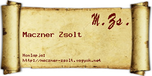 Maczner Zsolt névjegykártya